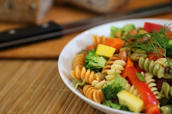 vegan pasta salad with Italian dressing