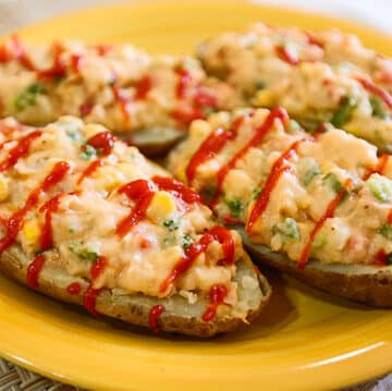 Hummus and Veggie-stuffed Potato