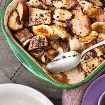 chocolate chunk banana bread pudding from Vegan Chocolate by Fran Costigan