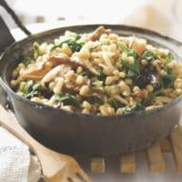 brown rice pilaf being served