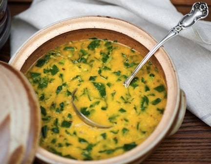 Coconut-Curried-Red-Lentil-Soup-with-Spinach by leslie cerier