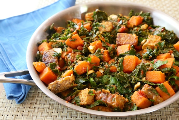 Tempeh, Kale, and Sweet Potato Skillet