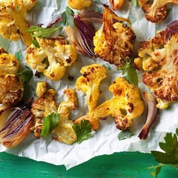 roasted cauliflower with onion, garlic and lemon recipe