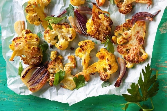 roasted cauliflower with onion, garlic and lemon recipe