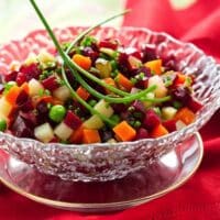 Salad with beetroot,potatoes,carrots and cucumber ( Beet Salad- Vinegret)