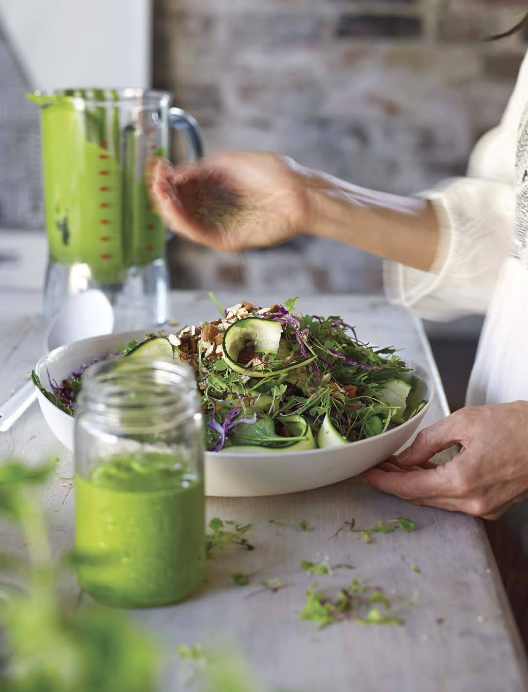 Green Queen salad and dressing from Tess Masters' Blender Girl