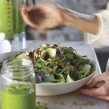 green queen salad and dressing from Tess Masters' Blender Girl
