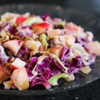 Cabbage, apple, and raisin slaw