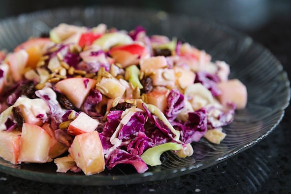 Cabbage, Apple, and Raisin Slaw