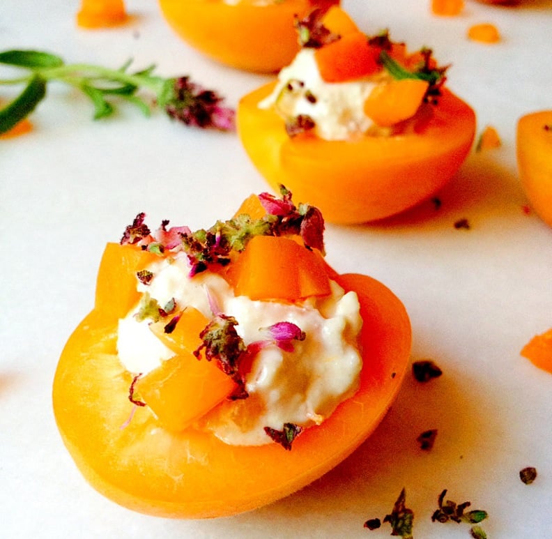 Lavender Nut chevre Stuffed Apricots from Joelle Amiot's JarOHoney