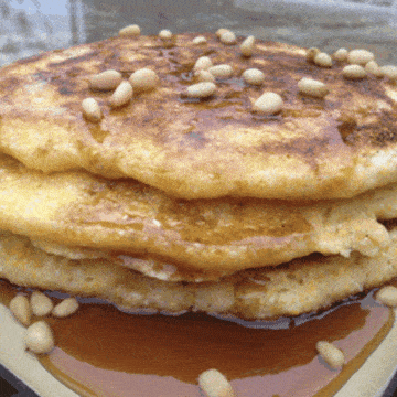 Rough Corn Pancakes and Syrup by Jason Wyrick from The Vegan Taste