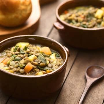 Curried lentil and potato soup