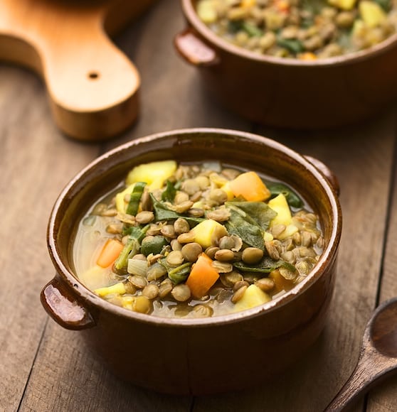 Curried lentil and potato soup