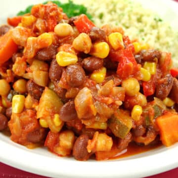 Quick Vegan Mixed Beans Chili