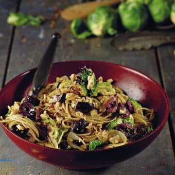 Olive Angel Hair With Seared Brussels Sprouts by Isa Moskowitz