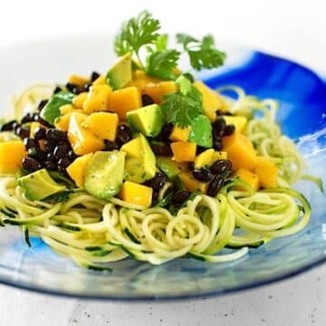 Zucchini Pasta with Mango and Avocado by Gena Hamshaw from Choosing Raw