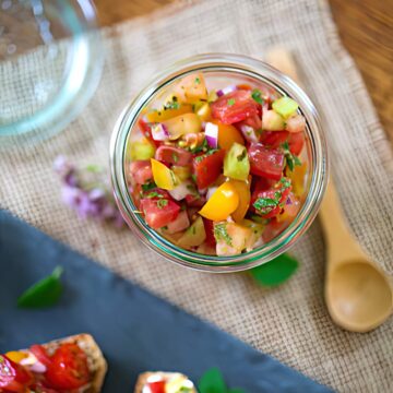 homemade tomato relish in a jar