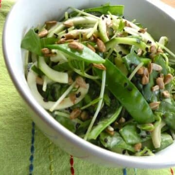 Zucchini snow pea salad