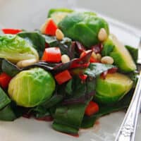 Brussels sprouts with chard