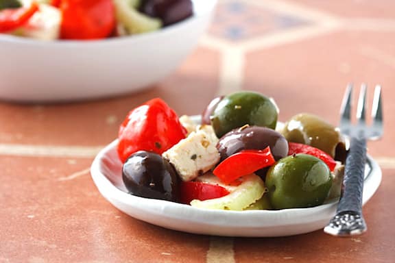 Olive Bar Medley with Tofu "Feta"