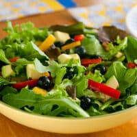 Mixed Greens Salad with Avocado and Blueberries