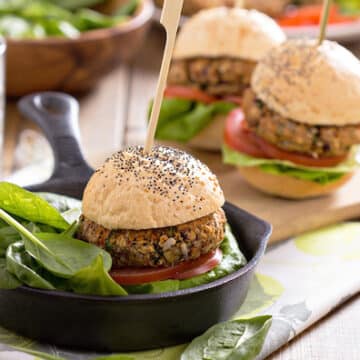 Vegan bean burgers or sliders