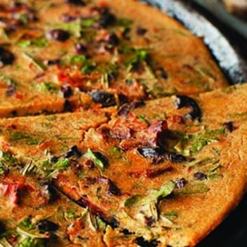Farinata with Sun-Dried Tomatoes and Olives
