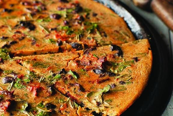 Farinata with Sun-Dried Tomatoes and Olives