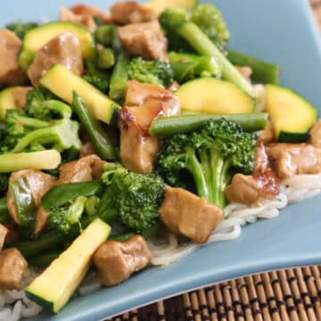 Triple Jade Stir-Fry with tofu or seitan