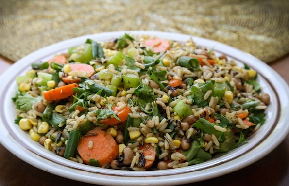 Wild Rice Salad with corn and black-eyed peas recipe