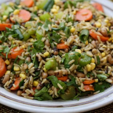 Wild Rice Salad with corn and black-eyed peas