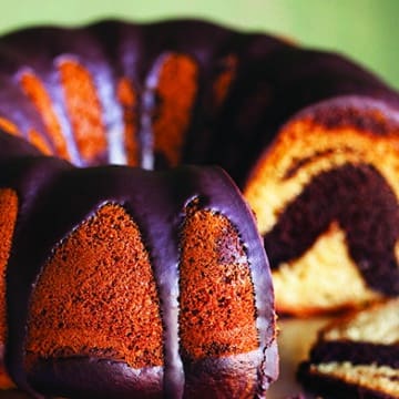 Vegan Chocolate Vanilla Bunt Cake