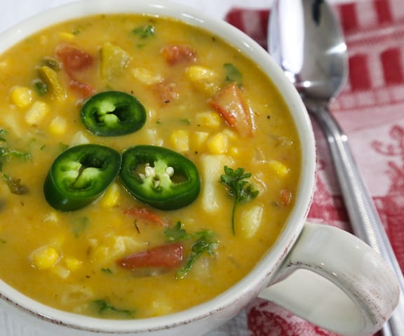 Potato, Corn, and Green Chile Soup recipe