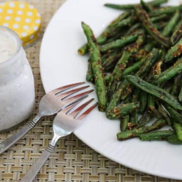 Green bean fries with ranch dressing