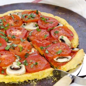 Polenta Pizza Crust recipe by Dreena Burton