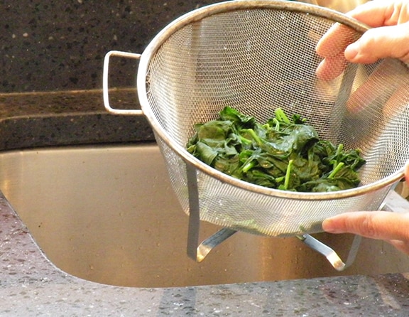 Drain Spinach for creamed spinach