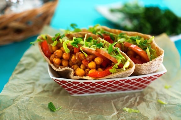 BBQ Chickpea pita sandwich