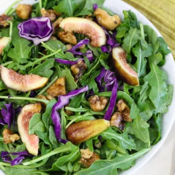 Arugula and Fresh Fig Salad with toasted walnuts