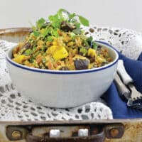 Roasted Zucchini and Mushroom Pilaf Bowl recipe