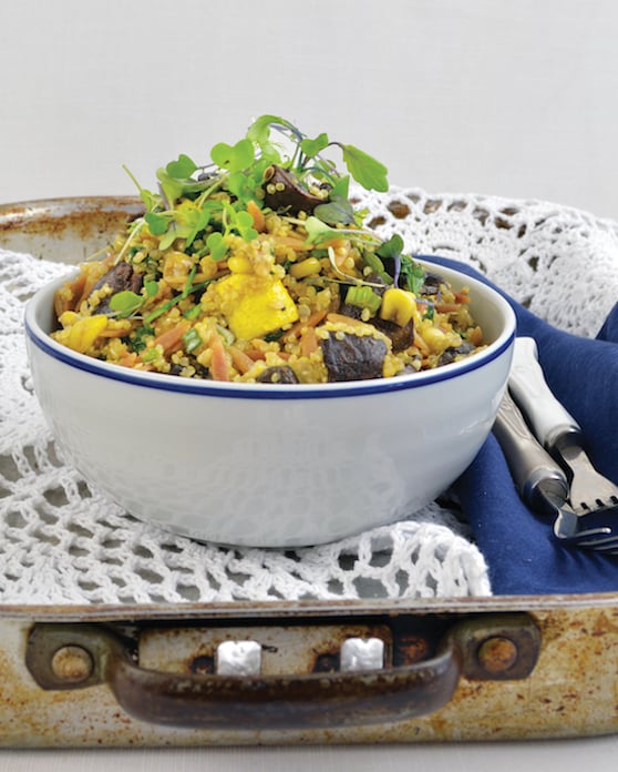 Roasted Zucchini and Mushroom Pilaf Bowl recipe