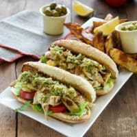 Vegan Muffaletta Po Boy sandwiches