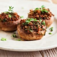 Nut-stuffed mushrooms