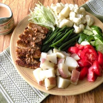 Indonesian-Inspired composed salad with peanut sauce