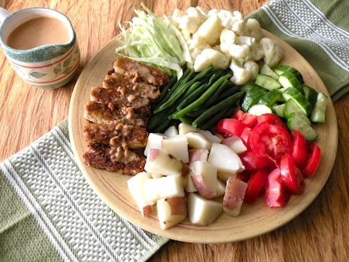 Indonesian-Inspired composed salad with peanut sauce