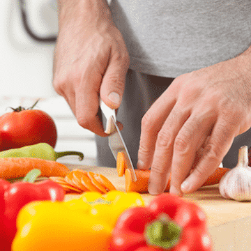 Chopping vegetables