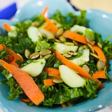 Kale and Cucumber Salad with Avocado-Tahini Dressing