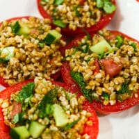 Einkorn Stuffed Tomato salad recipe