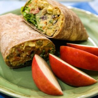chickpea chopped salad wraps