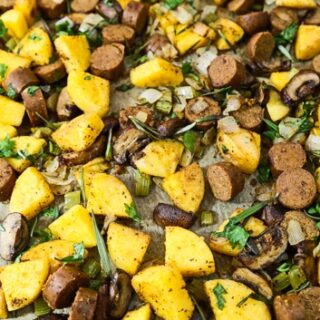 polenta and vegan sausage stuffing