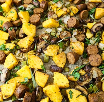 polenta and vegan sausage stuffing